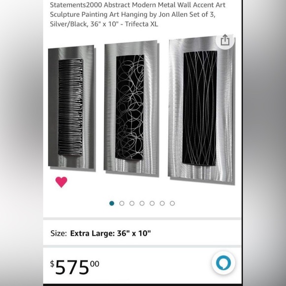 New in box Trifecta Modern Metal Wall Art Extra Large 3 Piece Set W Papers - Picture 2 of 6